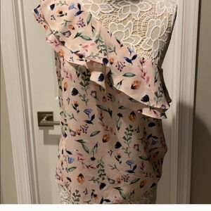 Floral One-Shoulder Blouse - Multicolor